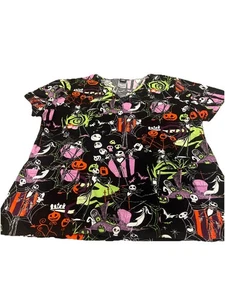 Blusa Médica Disney Pesadilla Antes de Navidad Halloween para Mujer Talla M - Imagen 1 de 2