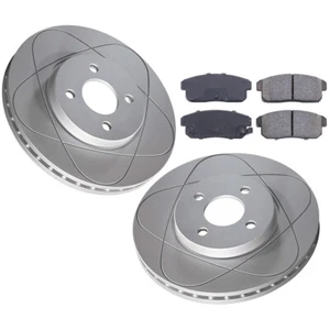Rotores y pastillas de freno de disco ranurados traseros para Nissan Sentra, Infiniti G20; 258 mm - Imagen 1 de 8