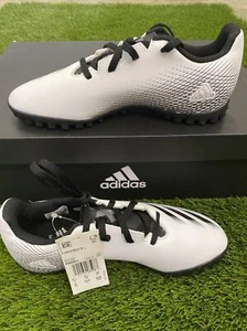 Adidas Kinder X Ghosted 4 Cloud White Core Schwarz Silber Rasen Stollen Größe US 4 NEU - Bild 1 von 5