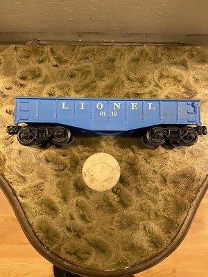 Lionel Postwar Gauge No. 6112 Blue Gondola with two (1) White Canisters W/box - Image 1 of 4