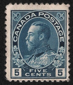 Canada Scott 111 Mint NH OG minor gum dist  1911-25 5c Lot QXZ072 bhmstamps - Picture 1 of 2