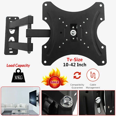 10'' To 42'' Universal LCD LED TV Adjustable Wall Bracket Stand 180 Degre Rotate - Image 1 of 4
