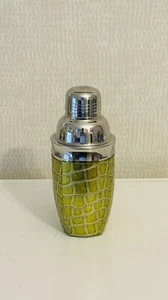 Vintage Bar Cocktail Shaker Yellow Croc Leather WW Weight Watchers - Picture 1 of 7
