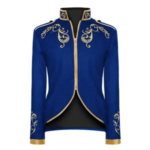 Men Baroque Embroidered Suit Blazer Medieval Jacket Coat Showman Fancy Dress Fit - Picture 1 of 16