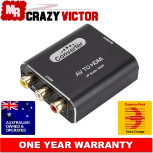 AV 3RCA to HDMI 1080p Converter Analog Composite CVBS Video Adapter Upscaling - Picture 1 of 9