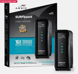 ARRIS SB6183 Surfboard 16x4 DOCSIS 3.0 Cable Modem - Black - OPEN BOX - Picture 1 of 3