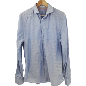 Ben Sherman Striped Polka Dot Button Up Shirt Size XL Blue Red Contrast Cuff - Picture 1 of 8