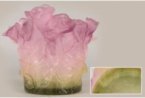 Daum France Rose Flower Vase Crystal Part Part de Cristal Antique Rose Vase - Picture 1 of 9