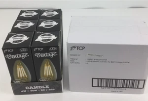 6x TCP Vintage Traditional Candle Filament LED Bulb B22 BC Bayonnet Low Energy - Picture 1 of 6
