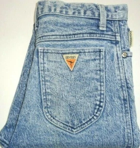 ODYSSEY WOMENS SIZE 13 MEASURED W27 X L32 STRAIGHT LEG BLUE DENIM JEANS - Picture 1 of 6