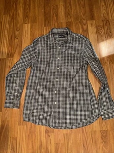 Chaps Long Sleeve Button Up Shirt Mens Size M Gray Plaid - Picture 1 of 4