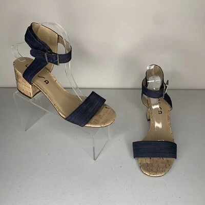 Unisa Womens Size 10 Tan/Blue 3" Slingback Heels - Image 1 of 4