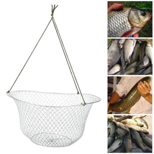 Folding Steel Wire Fishing Net Bait Shrimp Cage Crab Lobster Trap Nets - Picture 1 of 11