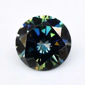1.10 Ct Bluish Green 6 MM Round Brilliant Moissanite Top Quality Loose Gemstone - Picture 1 of 4