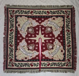 Beautiful Tapestry Angels Christmas Tree Skirt by Crown Crafts USA 46" x 46" EC - Picture 1 of 6