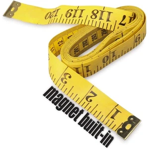 Cinta métrica suave de 120 pulgadas/3 metros con punta magnética flexible para envolver automóviles - Imagen 1 de 9