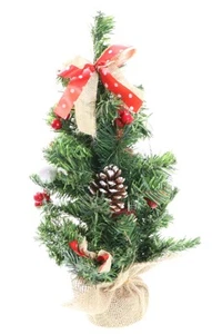 Künstlicher Weihnachtsbaum 40cm geschmückt Kugeln Tannenzapfen Deko Tannenbaum - Bild 1 von 4