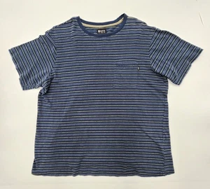 Mens Vintage Matix Tshirt Made in USA L Striped Navy Thread Collective Inc - Picture 1 of 11