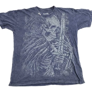 T-shirt maglietta skateboard Fifth Sun Large L spada scheletro blu - Foto 1 di 5