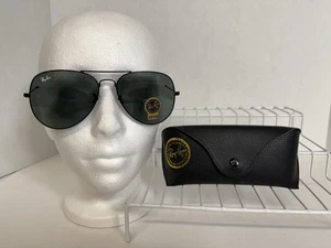 New RB3026 Ray Ban Sunglasses 62 14 135 Black Frame G-15 Lens Aviator Metal II - Picture 1 of 13