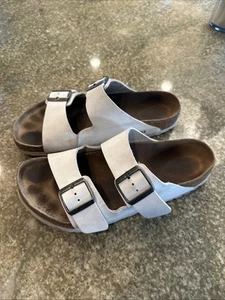 Sandalias Birkenstock Arizona 41 para mujer 10 correas dobles de cuero blanco para hombre 8 - Imagen 1 de 10