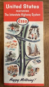 RARE 1964 ESSO United States INTERSTATE HIGHWAY SYSTEM Road Map! - Picture 1 of 5