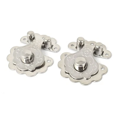 chiusura metallo stile antico argentata per portagioie in legno 2 set 2 Set - Immagine 1 di 3