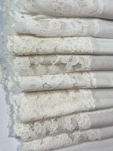 Vintage GIMBELS Department Store Table Napkins Orig Label 2.5” Lace Edge (8) - Picture 1 of 8