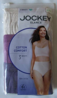 Ropa interior corta Jockey Elance 100 % algodón - para mujer talla 8 - Paquete de 3 - Nueva Foto 1 de 4