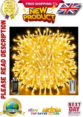80M/262ft 800 LED Fairy Light Decorations Warm-White Clear Cable with Remote - Image 1 of 4