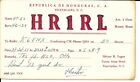 QSL 1955 Honduras HR1RL radio card