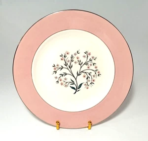 Homer Laughlin Cavalier Eierschale Speiseteller rosa Rand Floral Blumen - Bild 1 von 5