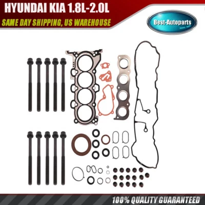 Head Gasket Set With Bolts for 11-20 Hyundai Kia Forte Elantra Soul 1.8L-2.0L L Foto 1 de 4