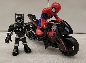 Playskool Heroes Marvel Spiderman con moto y pantera negra - En muy buena condición - - Imagen 1 de 19