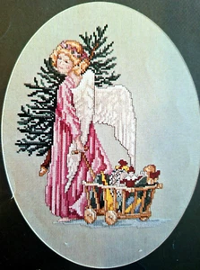 Angel Album Part II - Wagon Full of Dolls - Vintage Cross Stitch Chart - Imagen 1 de 6
