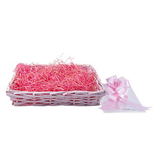 Mother's Day  Pink Wicker Hamper Basket Fill With Your Own Personal Love Gifts