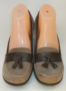 Mocassino donna Naturalizer tacco US 9,5 M pelle marrone beige scamosciato mocassino 621 - Foto 1 di 7