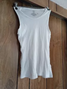 White Wonder Nation Tank Top Boys Husky Size L(10-12) Ribbed Knit Cotton Flaw - Picture 1 of 3