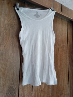 White Wonder Nation Tank Top Boys Husky Size L(10-12) Ribbed Knit Cotton Flaw - Image 1 of 3