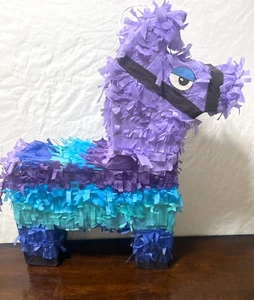 Kid's Cinco De Mayo Donkey Pinata for Birthday Party Purple Blue 17 X 19 X 4.5 - Picture 1 of 3