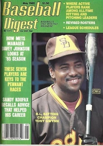 MAYO 1985 RESUMEN DE BÉISBOL SAN DIEGO PADRES TONY GWYNN DAVEY JOHNSON SANDY KOUFAX - Imagen 1 de 1