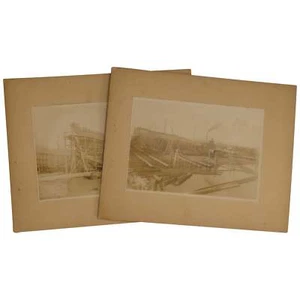 Rolph's Shipyard Near Eureka Cal Two Original Photos / 1918 - Picture 1 of 3