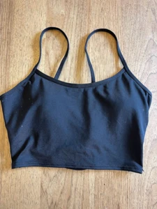 PINK Victoria's Secret Black SMALL DD Ultimate Strappy Back Sport Crop Sport Bra - Picture 1 of 2