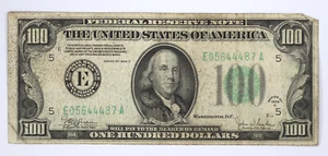1934C $100 Federal Reserve Note Mule E05644487A - Picture 1 of 4