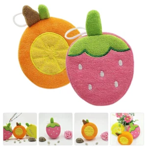 2 Pcs Strawberry Orange Bath Ball Newborn Sponge Baby Child Kids Exfoliating - Bild 1 von 12