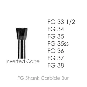 Meta BesQual Dental Carbide Burs FG Friction Grip INVERTED CONE All Sizes Pkg/10 - Picture 1 of 1