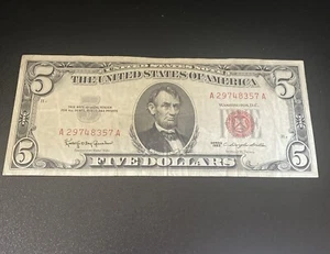 Series 1963 - $5 Red Seal - See Images - A29748357A - Picture 1 of 6