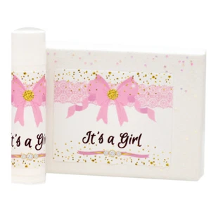 30 Baby Shower Favor Labels It's a Girl Favor Stickers Lip Balm Labels Stickers - Picture 1 of 2