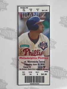 2010 Minnesota Twins Philadelphia Phillies Ticket 6/19/10 Thome Howard Home Runs - Picture 1 of 1
