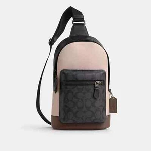 Coach CT814 West Pack In Colorblock Signature Canvas IN Dark Stone - Bild 1 von 4